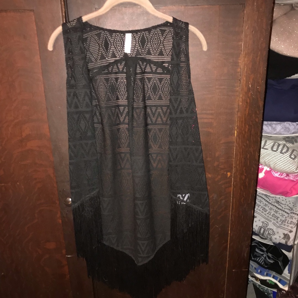 NWT xhilaration fringe vest size S